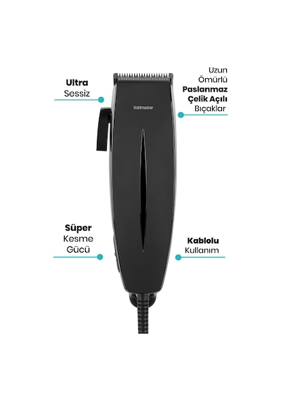 Goldmaster Piton Gm-8145 Ultra Sessiz Ayarlanabilir Paslanmaz Çelik Saç Ve Sakal Şekillendirici Diğer