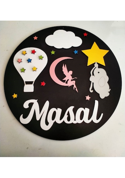 Çocuk Odası Kapı&duvar Süsü Gece Temalı Kişiye Özel