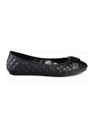 Fox Shoes P250005209  Kapitone Tokalı Günlük Kadın Babet Siyah