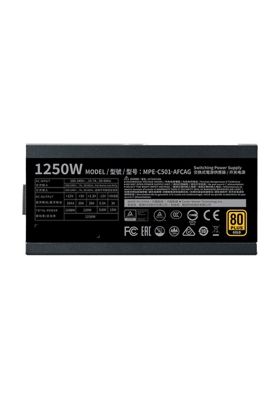 Cooler Master Mwe V2 1250w 80+ Gold Full Modüler Gen 5.0 Atx 3.1 140mm Fanlı Psu