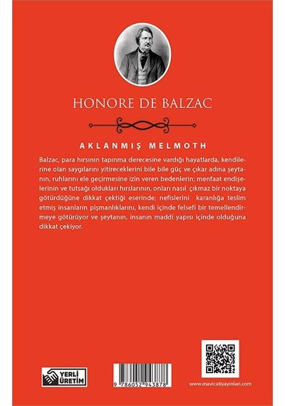 Aklanmış Melmoth - Honore de Balzac - Mavi Çatı Yayınları