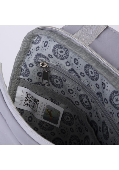 Nas Bag Kadın Çok Gözlü Su Geçirmez Water Proof Ultra Hafif Sırt Çantası Gri