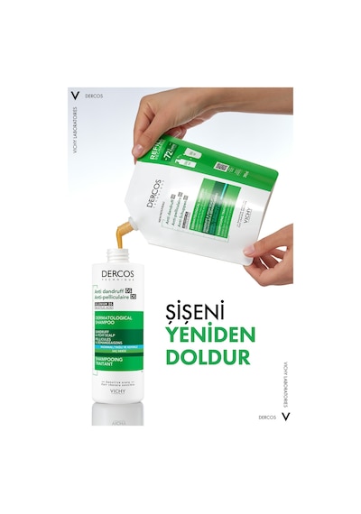 Dercos Normal/yağlı Saçlar İçin Kepek Karşıtı Saç Bakım Şampuanı Yeniden Dolum Paketi 390 Ml Normal