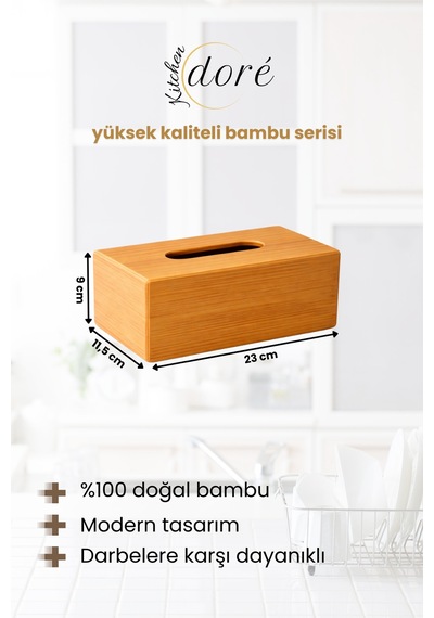 Bambu Peçetelik Yüksek Kaliteli Korumalı Peçetelik Ekru