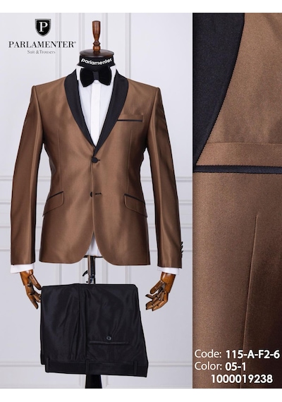 Fabio Cassel Erkek Damatlık Slim Fit Takım Elbise Vizon