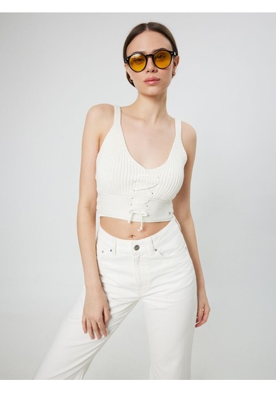 LOFT Crop Kadın Atlet Lf2032012 Q1.v1 Ekru