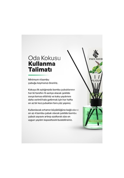 Paçuli & Bergamot Yüksek Koku Yayılımlı Dekoratif Bambu Çubuklu Oda Kokusu 145 Ml Diğer