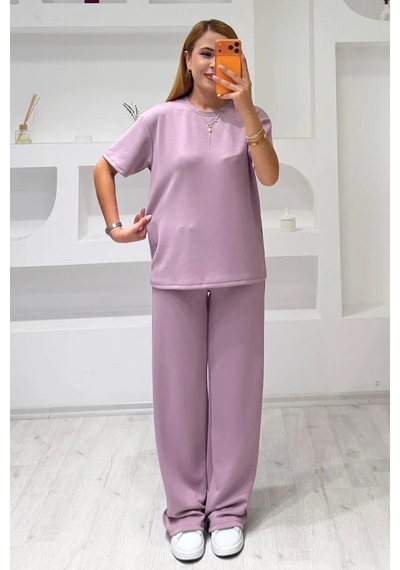 Fiolin Sot Touch Modal Kısa Kollu Takım Lila