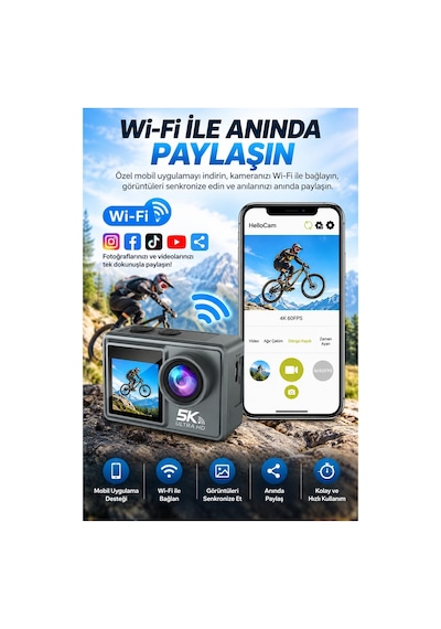 Robeve 5k Ultra Hd Aksiyon Kamera Çift Ekranlı Dokunmatik Ekran Wi-fi Bağlantılı Spor Ve Vlog Kamerası Su Geçirmez Kılıflı Geniş Açı Outdoor Kamera Aksesuar Setli Aksiyon Kamerası 64 Gb Hafıza Kartı Siyah Robeve 5k Ultra Hd Aksiyon Kamera Çift Ekranlı Dokunmatik Ekran Wi-fi Bağlantılı Spor Ve Vlog Kamerası Su Geçirmez Kılıflı Geniş Açı Outdoor Kamera Aksesuar Setli Aksiyon Kamerası 64 Gb Hafıza Kartı Siyah