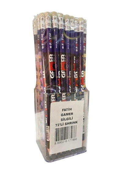 Fatih Kurşun Kalem Gamer Silgili - 72'li Paket Çok Renkli