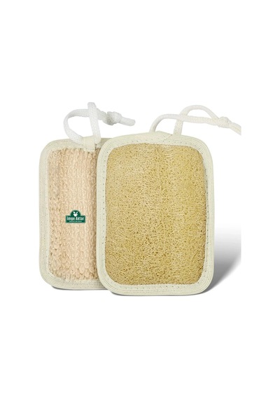 Doğal Kabak Lifli Kare Peeling Banyo Kesesi 13x16 Cm