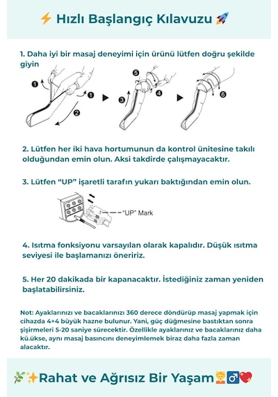 Mdsgroup Çift Bacak Hava Sıkıştırmalı Isıtmalı Ayak Ve Bacak Masaj Aleti Elektrikli Lenf Drenaj Cihazı Çok Renkli