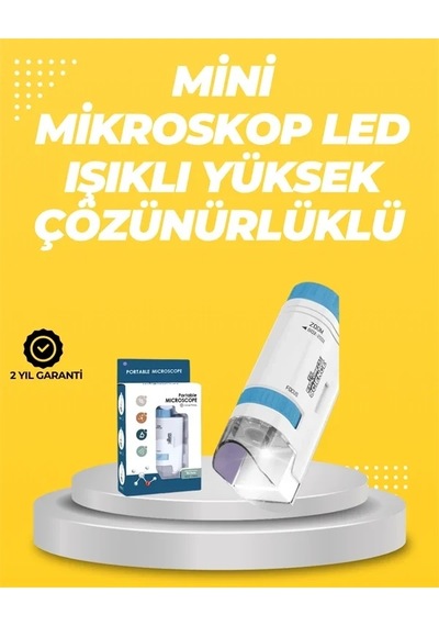 Ers Taşınabilir Led Işıklı Cep Mikroskop 80x 200x Büyütme