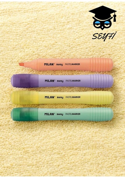 Fosforlu Kalem 4 Renk Pastel Renkler Milan Kalitesi Made İn Spain Çok Renkli
