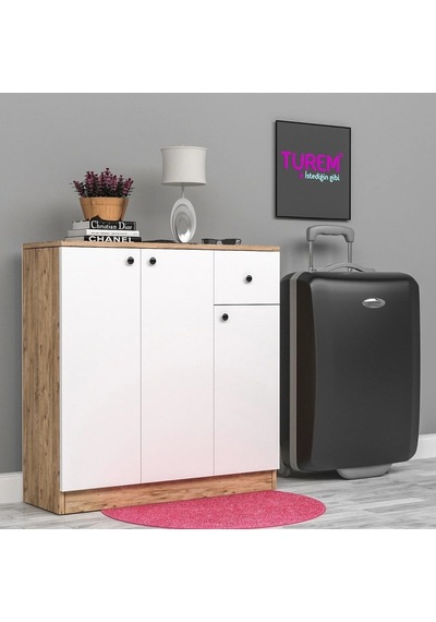 Home Çok Amaçlı 3 Kapılı Dolap Suntalam Beyaz