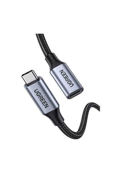Ugreen Usb-c Erkek - Dişi Gen2 5a Örgülü Kablo 0.5 M, Siyah, 80810