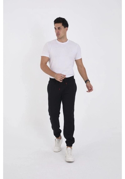 Freedom Store Erkek Kışlık Üç İplik Lastikli Eşofman Pantolon - Siyah