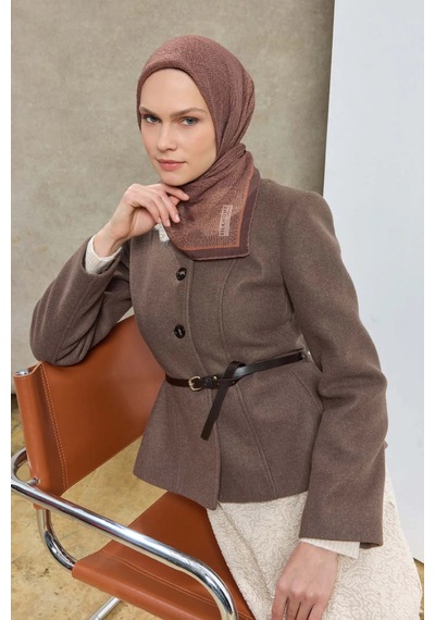 Silk Home Labirent Desen Lyocell Monare Eşarp - 6424 Acı Kahve