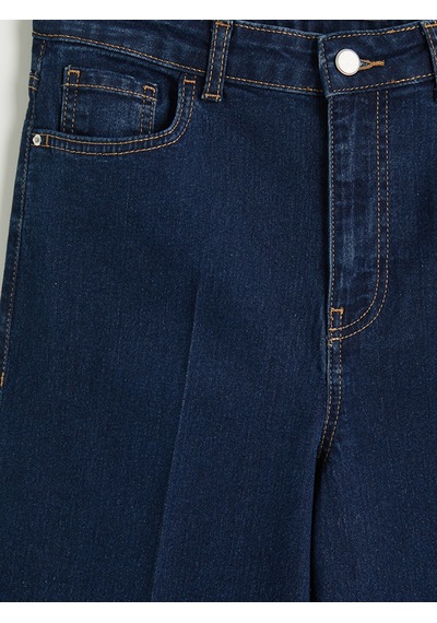 Lcw Comfort İndigo Wideleg Fit Kadın Jean Pantolon