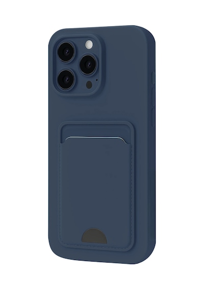 Apple iPhone Uyumlu 16 Pro Kılıf Kelvin Kartvizitli Silikon - Lacivert
