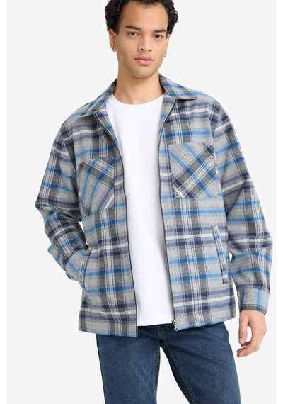 Defacto Regular Fıt Flanel Uzun Kollu Gömlek E9973ax25aunv175 Lacivert-nv175