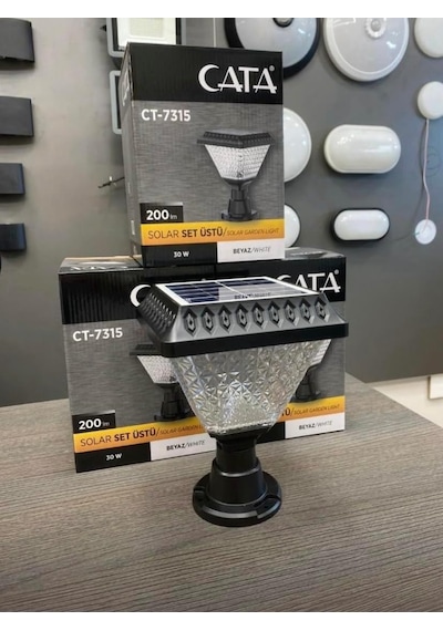Cata Ct-7315 Solar Güneş Panelli Bahçe Aydınlatma Led Set Üstü 30w Ip65 Su Geçirmez Dış Mekan Bahçe Lambası