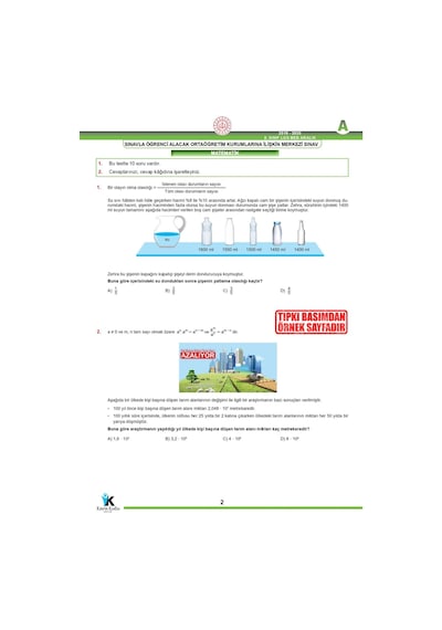 2026 8.Sınıf LGS Aralık Ayı MEB Örnek Soru Tıpkı Basım 5li Sarmal Deneme Paketi Dijital Çözümlü