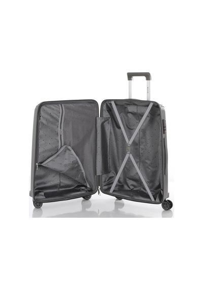 Mçs Bavul Orta Ve Kabin 2li Set Kırılmaz Silikon Valiz V305 Gri