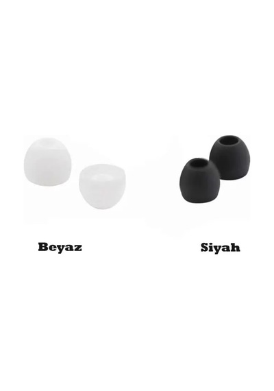 1 Çift 2 Adet Kulaklık Silikonu Samsung Uyumlu Orta 10mm Beyaz