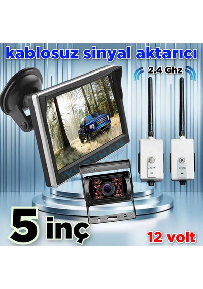 5 Monitör Kablosuz Görüntü Aktarıcı Bus Kamera Seti