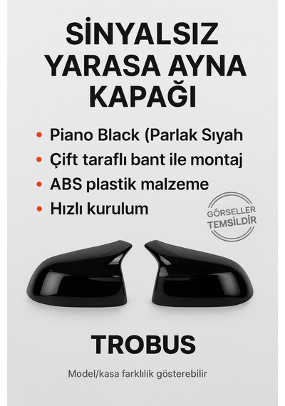 Renault Megane 4 2022 Araca Özel Batman/yarasa Ayna Kapağı Pian
