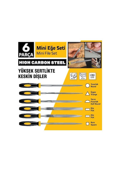 Sgs1358 - 5 X 180mm Mini Eğe Seti Takımı 6 Parça