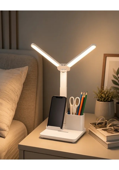 Astraltech Kısılabilir Led Masa Lambası - Kalemlik Ve Telefon Standı Entegre Çok Renkli