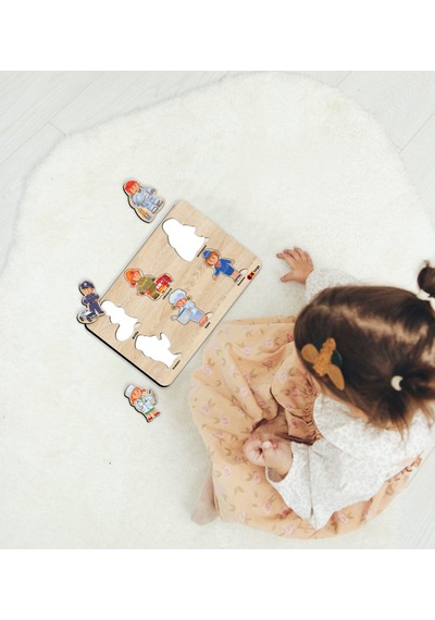 Bk Toys Çocuklar İçin Ahşap Figürlü Eğitici-öğretici Yapboz Puzzle-5