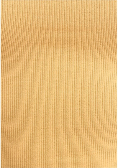 Mea Capio Kadın Sarı Fitilli T-shirt Halter Yaka Örme Atlet SARI