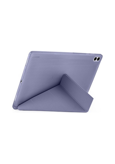 Galaxy Uyumlu  Tab S11 Ultra Kılıf Frm Tri Folding Kalem Bölmeli Standlı Kılıf - Mavi Kapaklı Kılıf