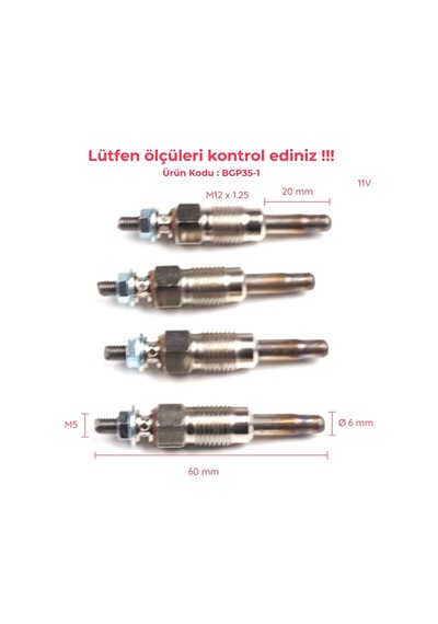 4 Adet Isıtma Bujisi Gx59, N0190811 Audi Volvo Vw Skoda Seat İçin Standart