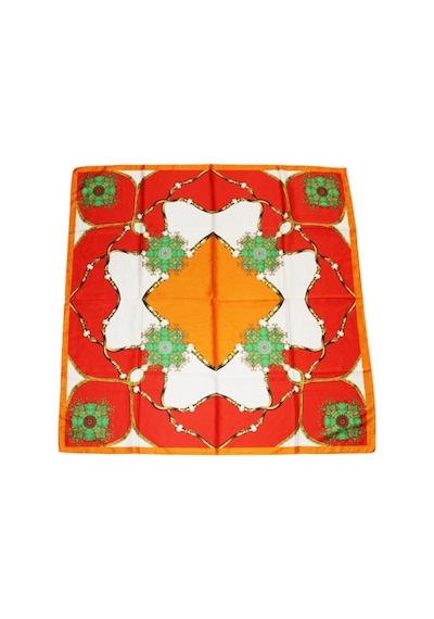 Tikitonki Geometrik Desenli Kare Dizayn Çok Renkli Eşarp - 90x90 Çok Renkli Çok Renkli