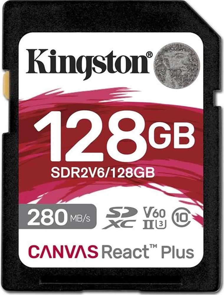 Kingston Sdr2v6-128gb Canvas React Plus Sdxc Uhs-ıı 280r-100w U3 V60 For Full Hd-4k Sd Hafıza Kartı