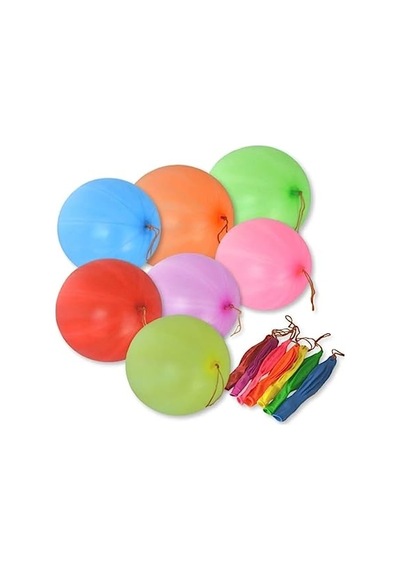 30 Adet Lastikli Zıpzıp Balon İpli Punch Panç Büyük Balon 2 Yaş Mavi