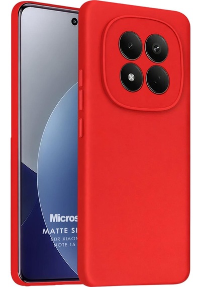 Microsonic Matte Silicone Xiaomi Redmi Note 15 Pro 5g Kılıf Kırmızı -