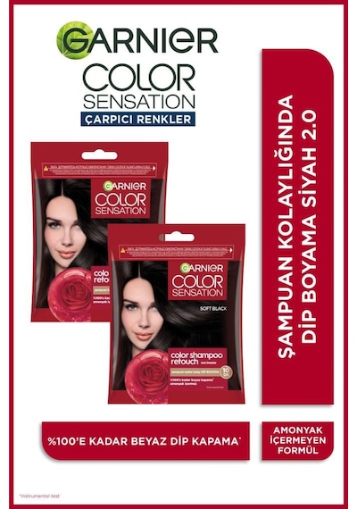 2'li Color Shampoo Retouch Şampuan Kolaylığında Dip Boyası, Siyah 2.0 pktretshpdipboyaset1-11007