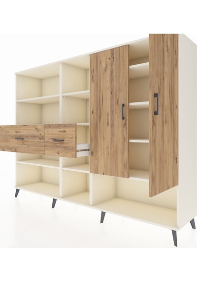 Hyperion Dolap 10 Raflı 2 Çekmeceli 2 Kapaklı 220x44x163 Aytaşı-ç Aytaşı-çam
