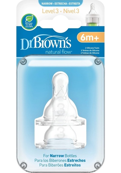 Dr Brown's 3. Seviye Dar Ağız Silikon Biberon Emziği 2'li