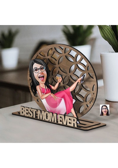 Bk Gift Kişiye Özel 3 Katmanlı Anne Karikatürlü Ahşap Biblo-6 Anneye Hediye, Anneler Günü Hediyeleri Kobitmeyen138162 Bk Gift