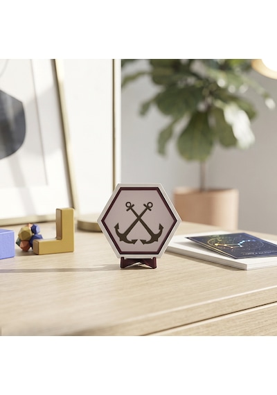 Modern Ve Minimalist Çapraz Çapa Temalı Masaüstü Süsü Ev Ve Ofis Dekorasyonunu Tamamlayan Estetik Ürün 10x10 Cm Boy, Yavru Ağzı