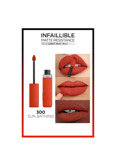 L'Oréal Paris Infaillible Matte Resistance Likit Mat Ruj 300 Sun Bathing