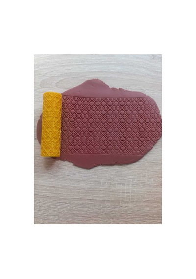 Geometrik Desen Doku Rulosu 10 Cm Kil, Seramik Ve Şeker Hamuru Merdanesi Çok Renkli
