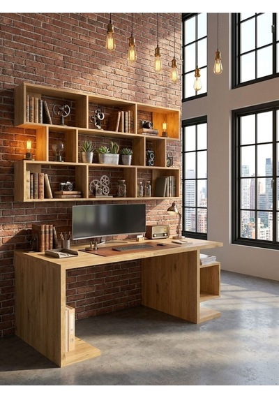Karnaval Çalışma Masası M35005-6 Raflı Ders Çalışma Masası Bilgisayar Masası Çam 180x75cm Atlantik Çam Karnaval Çalışma Masası M35005-6 Raflı Ders Çalışma Masası Bilgisayar Masası Çam 180x75cm Atlantik Çam