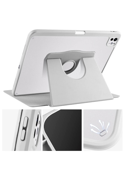 Arabulalaca Apple Uyumlu iPad Pro 13 2024 Gri Renk Kalem Bölmeli Dönebilen Standlı Kılıf Standlı Kapak Arabulalaca Apple Uyumlu iPad Pro 13 2024 Gri Renk Kalem Bölmeli Dönebilen Standlı Kılıf Standlı Kapak
